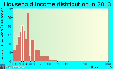 New Plymouth household income distribution