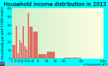 Shelley household income distribution