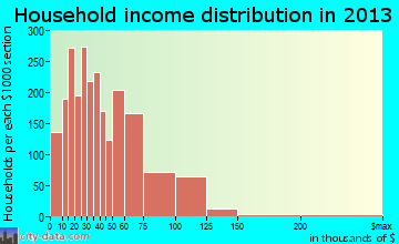 Twin Falls household income distribution