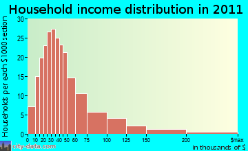 Huston household income distribution