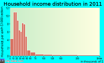 Bruneau household income distribution