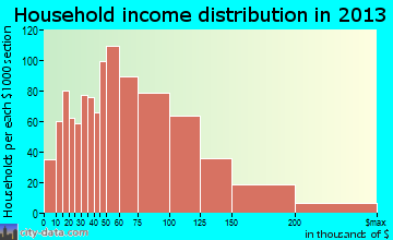 Roselle household income distribution
