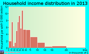 Warrensburg household income distribution