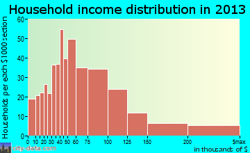 Warrenville household income distribution