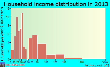 Albany household income distribution