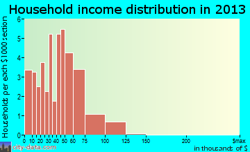 Bluffs household income distribution