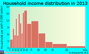 Georgetown household income distribution