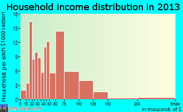 Kouts household income distribution