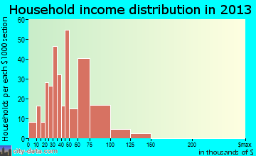 New Whiteland household income distribution