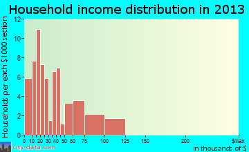 Oaktown household income distribution