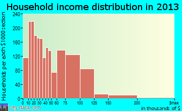 Portage household income distribution