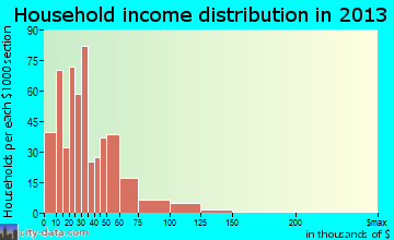 Salem household income distribution