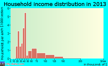 Vernon household income distribution