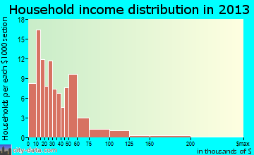 Worthington household income distribution