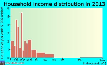 Protivin household income distribution