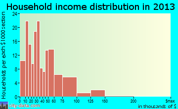 Bloomfield household income distribution