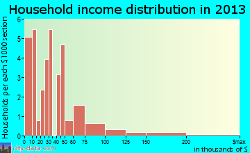 Bristow household income distribution