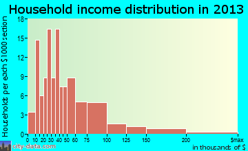 Ness City household income distribution