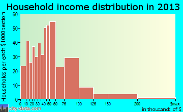 Bellevue household income distribution
