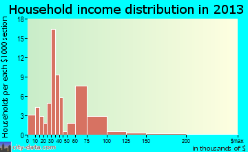 Bloomfield household income distribution