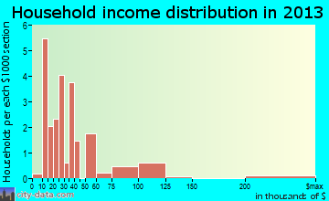 Ewing household income distribution