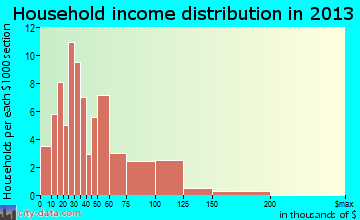 Worthington household income distribution