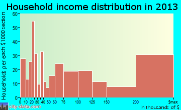 Paradise Valley household income distribution