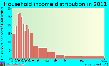Bush household income distribution