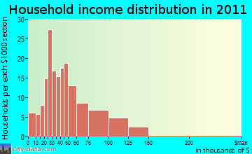 Christianburg household income distribution