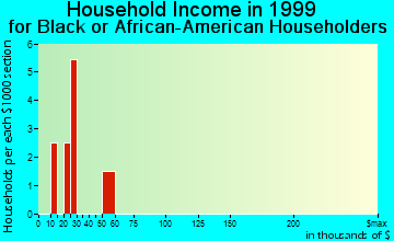 Southbridge household income for Black or African American householders