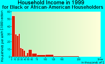 East Lansing household income for Black or African American householders