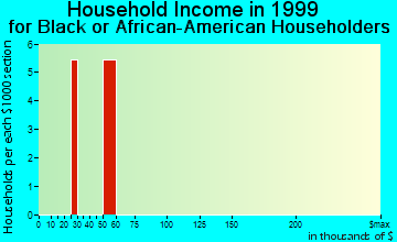 Show Low household income for Black or African American householders