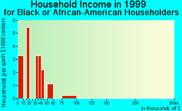White Cloud household income for Black or African American householders