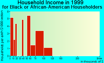 Woodhaven household income for Black or African American householders
