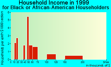 East Rutherford household income for Black or African American householders