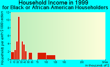 South Valley household income for Black or African American householders