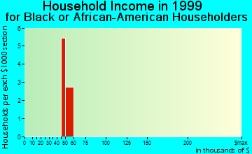 Big Flats household income for Black or African American householders