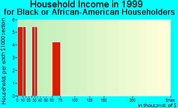 Boiling Spring Lakes household income for Black or African American householders