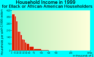 Youngstown household income for Black or African American householders