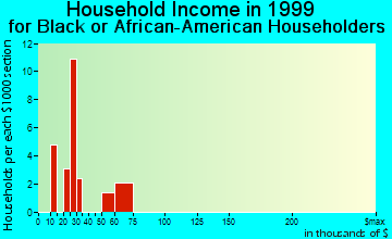 Monongahela household income for Black or African American householders