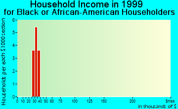 Bluff City household income for Black or African American householders