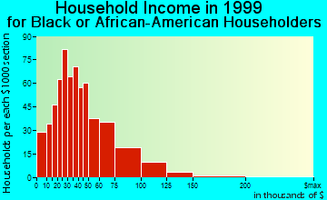 Oceanside household income for Black or African American householders