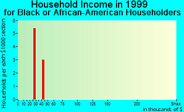 Edgewater household income for Black or African American householders