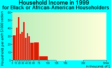 New London household income for Black or African American householders