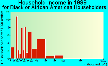 New Castle household income for Black or African American householders