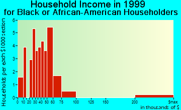 Portage household income for Black or African American householders