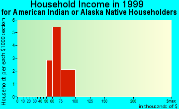 Woodhaven household income for American Indian or Alaska Native householders