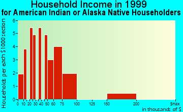 Blue Springs household income for American Indian or Alaska Native householders