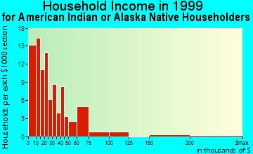 Rochester household income for American Indian or Alaska Native householders