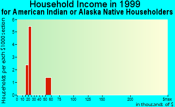 Salida household income for American Indian or Alaska Native householders
